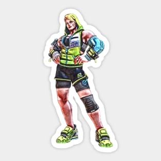 Overwatch Zarya Workout Outfit Sticker